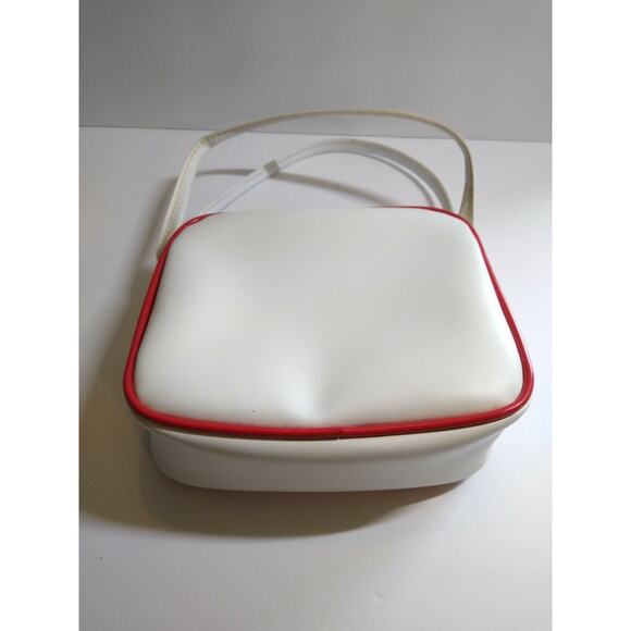 Childs Zebra Handbag Vinyl Strap Purse Bag Vintage NOS White Red Retro Fashion - Picture 4 of 10